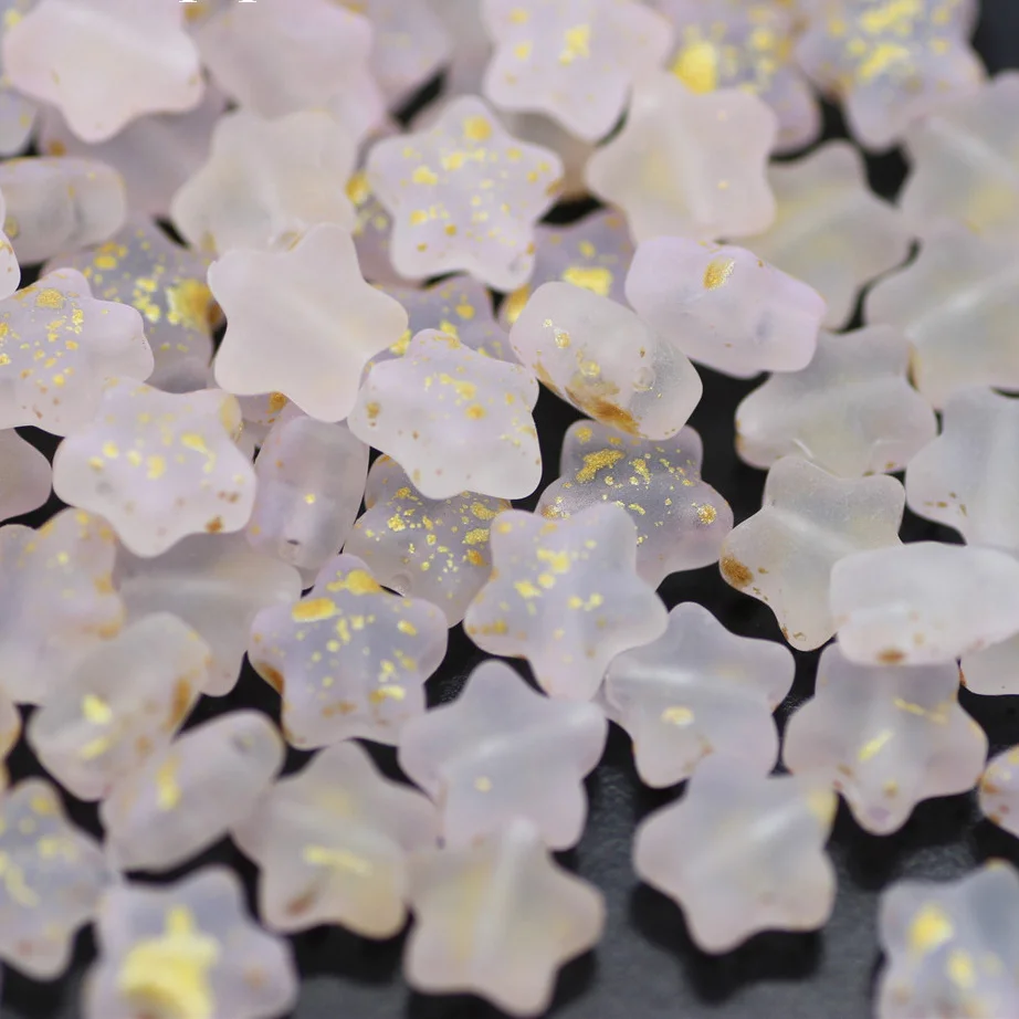 

New Star Beads for Bracelet Earrings High Quality Accessories Frosted Colorful DIY Five-pointed Star 8mm Glass Beads