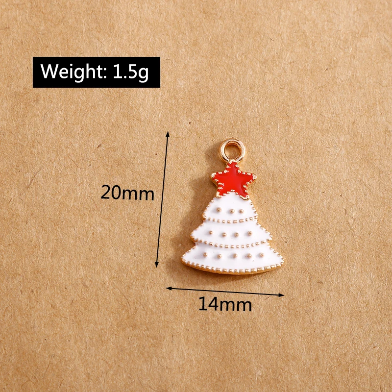 

10pcs 14*20mm Enamel Christmas Stars Bells Charms for Jewelry Making Earring Pendants Bracelets Necklace Charms DIY Findings
