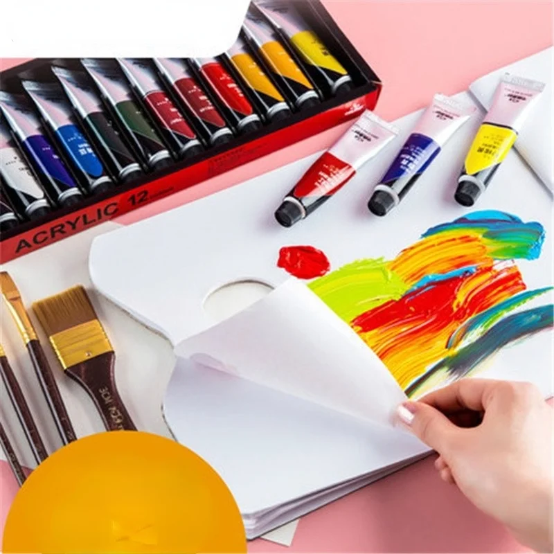 

2021 new product tearable disposable disposable color toner paper gouache acrylic oil painting color paper art painting supplies