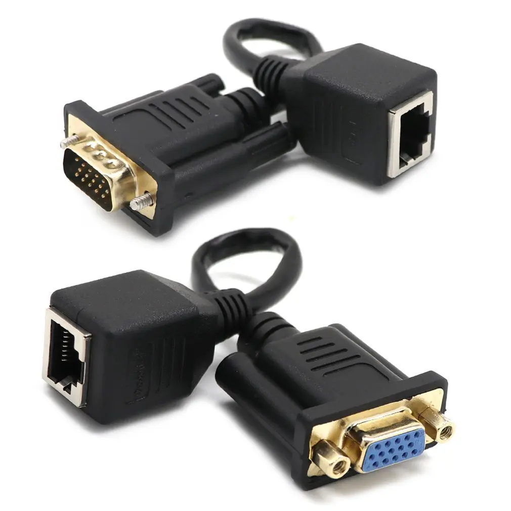 Горячая Распродажа 0 15 метров VGA удлинитель для Lan Cat5 Cat5e RJ45 конвертер Ethernet адаптер