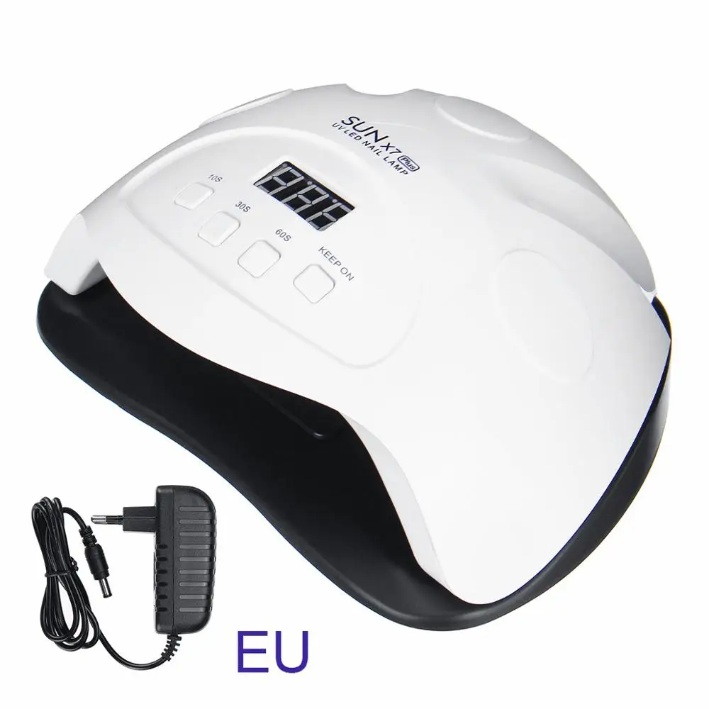 EU plug Сушилка для ногтей 90 Вт SUN X7 Plus 42 шт. светодиодная УФ лампа светильник с датчиком отверждения маникюра 10S 30S 60S безболезненная лампа для полирования - Цвет: EU plug