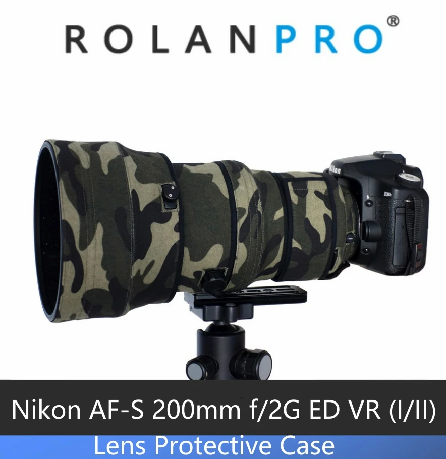 ROLANPRO нейлоновые водонепроницаемые линзы камуфляжное пальто дождевик для Nikon AF S