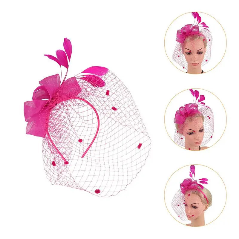 

1Pc Creative Bridal Headdress Feather Gauze Clip Photo Prop Hair Supply