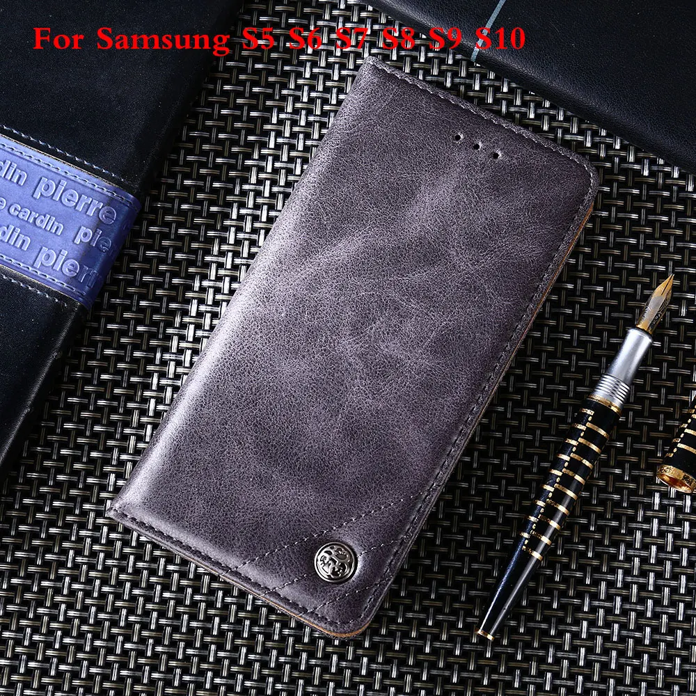 Чехол для телефона Samsung Galaxy S5 S6 S7 S8 S9 S10 Edge Note5 Plus кожаный флип-кошелек чехол S11 |