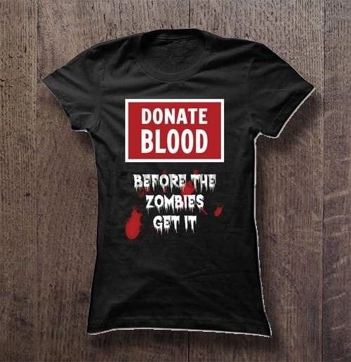 Мужская футболка подарить кровь прежде чем зомби получить его женская