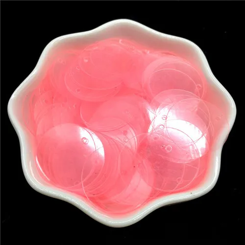 Transparent pink Матовые блестки 20 мм большие круглые свободные блестки Lentejuelas рукоделие Рукоделие Шитье ПВХ пайетки женские аксессуары для одежды 30 г - Цвет: Transparent pink