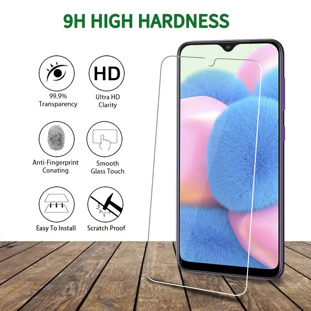 9H HD закаленное стекло для Samsung Galaxy A50 A30 Защитное экрана M20 M30 A20 A20E A40 A80 A70 A60