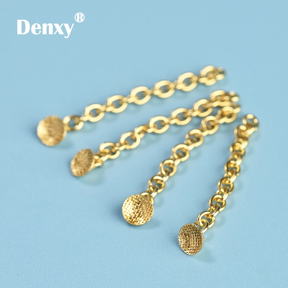 20 шт. Ортодонтическая пуговица золотая язычная пуговичная цепь