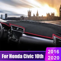 for honda civic x 10th 2016 2017 2018 2019 2020 car dashboard cover avoid light pad instrument platform desk mat accessories