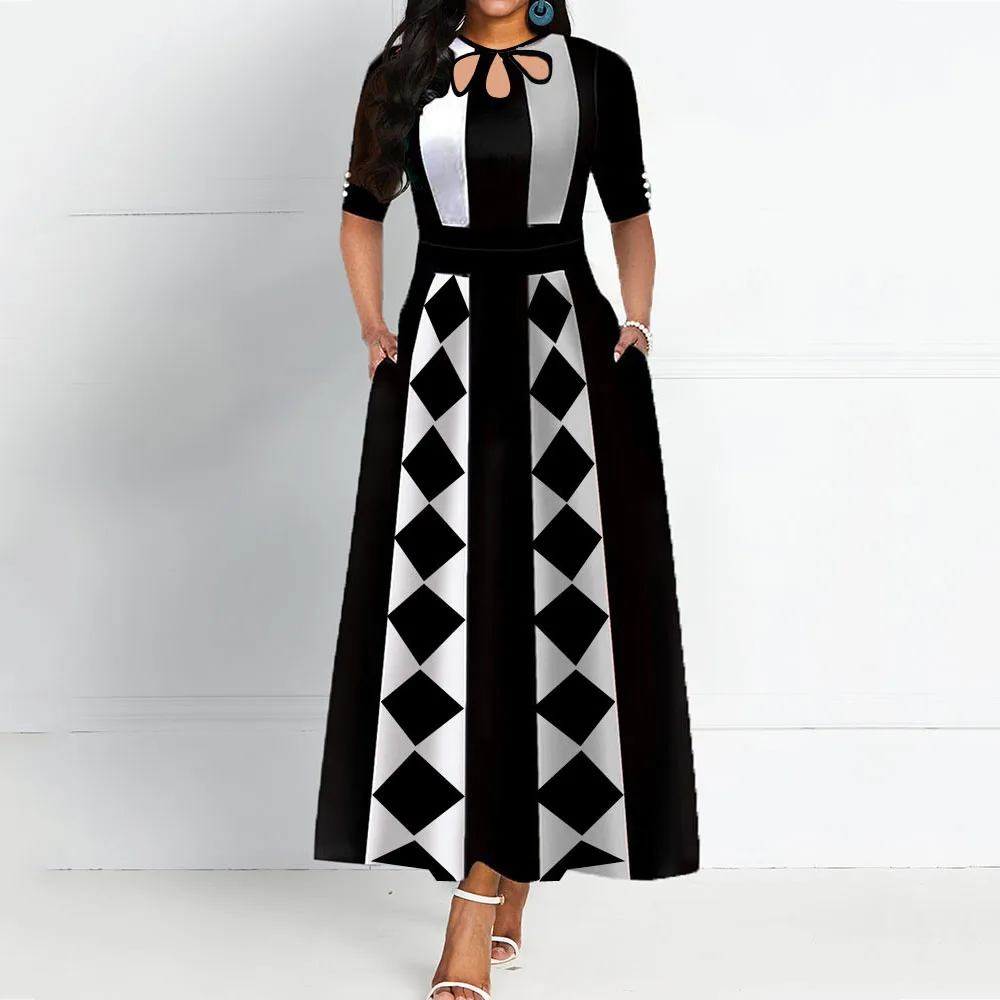 Вечерние платья с принтом размера плюс в африканском стиле Длинное Элегантное