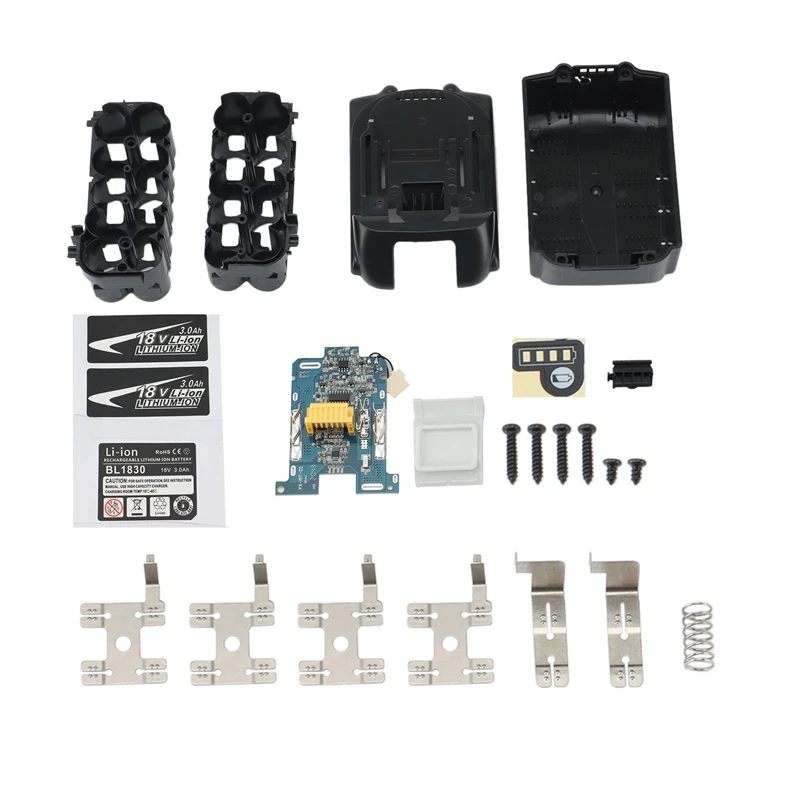 

NEW-Li-Ion Battery Case Charging Protection Circuit Board Label Box for Makita 18V BL1830 LED Battery Indicator Label