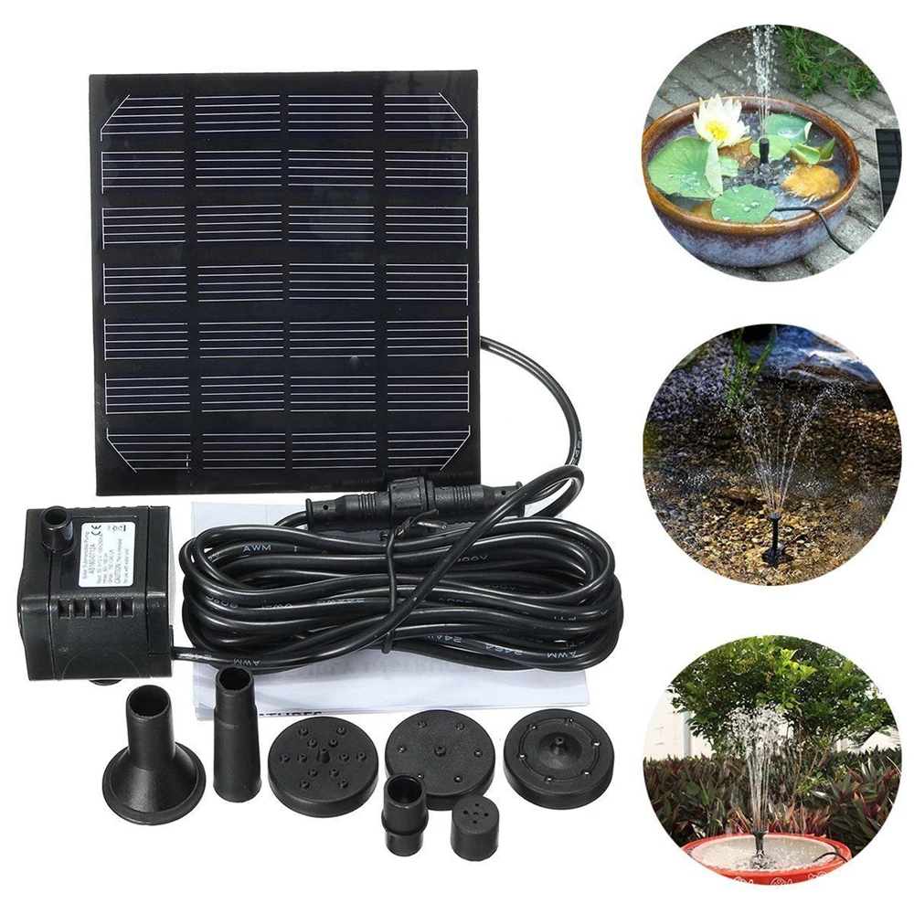 

7V 1.5W Solar Fountain Water Pump Floating Plants Watering Power Fountains Garden Decoration Lake Pool Pond Bird Bath Waterpump