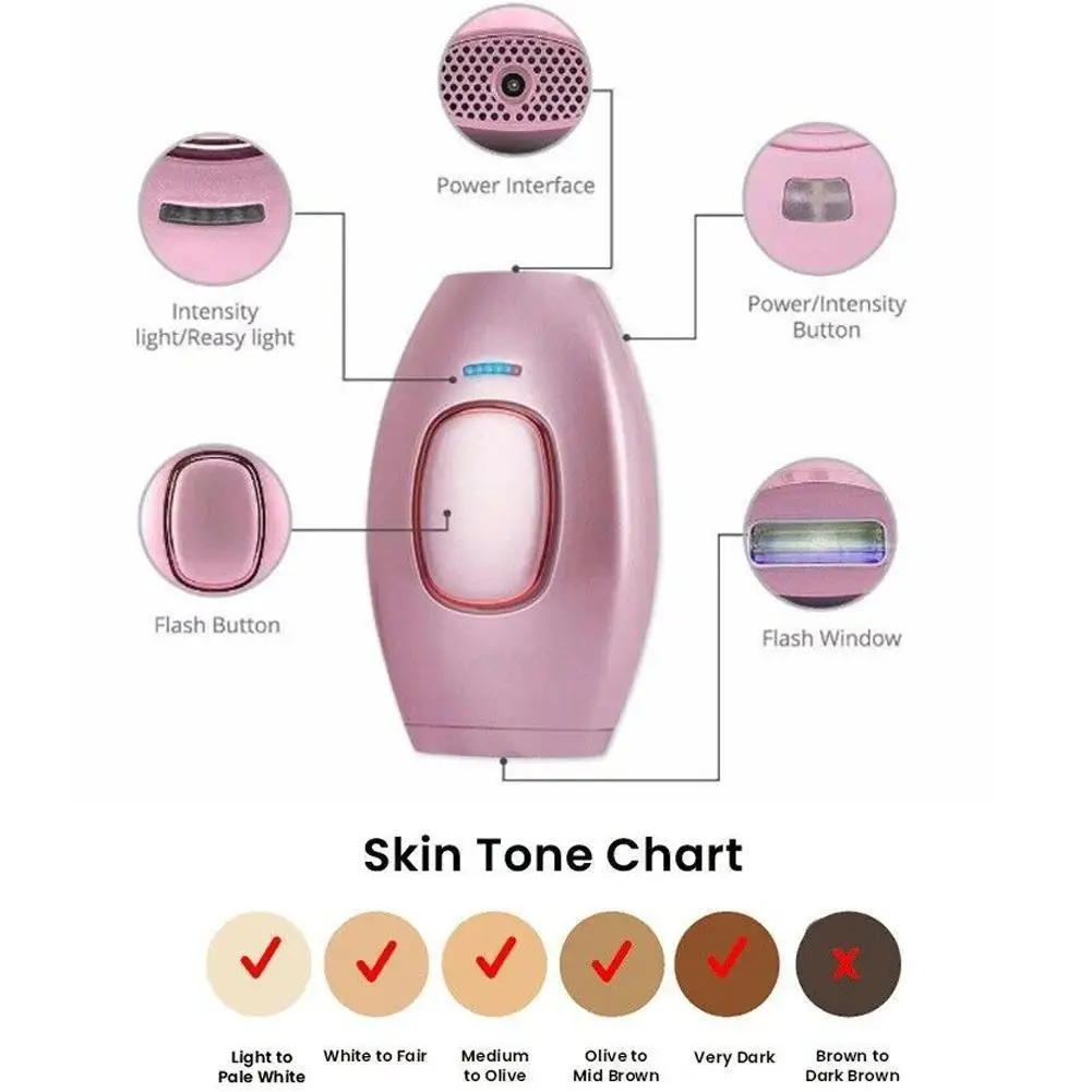 

Depilatory Mini Hair Epilator Painless Permanent Hair Removal IPL System 500000 Shot Light Pulses Whole Body Hair Remover