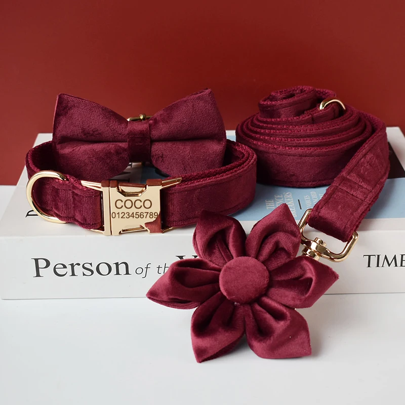 

Free Engraved Metal Buckle Dog Collar Bow Dog Flower for Pet Dog Cat with Gold Metal Buckle 07