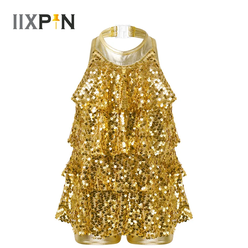 Детские блестящие танцевальные костюмы с блестками для девочек| |
