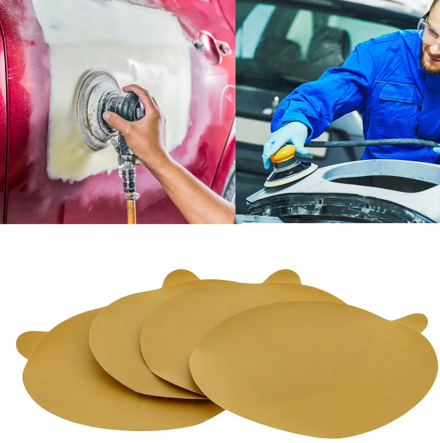 50 sheets 6&quot Gold PSA Self Adhesive Stickyback Sanding Discs for DA Sanders - Sandpaper Finishing Auto wood woking | Инструменты