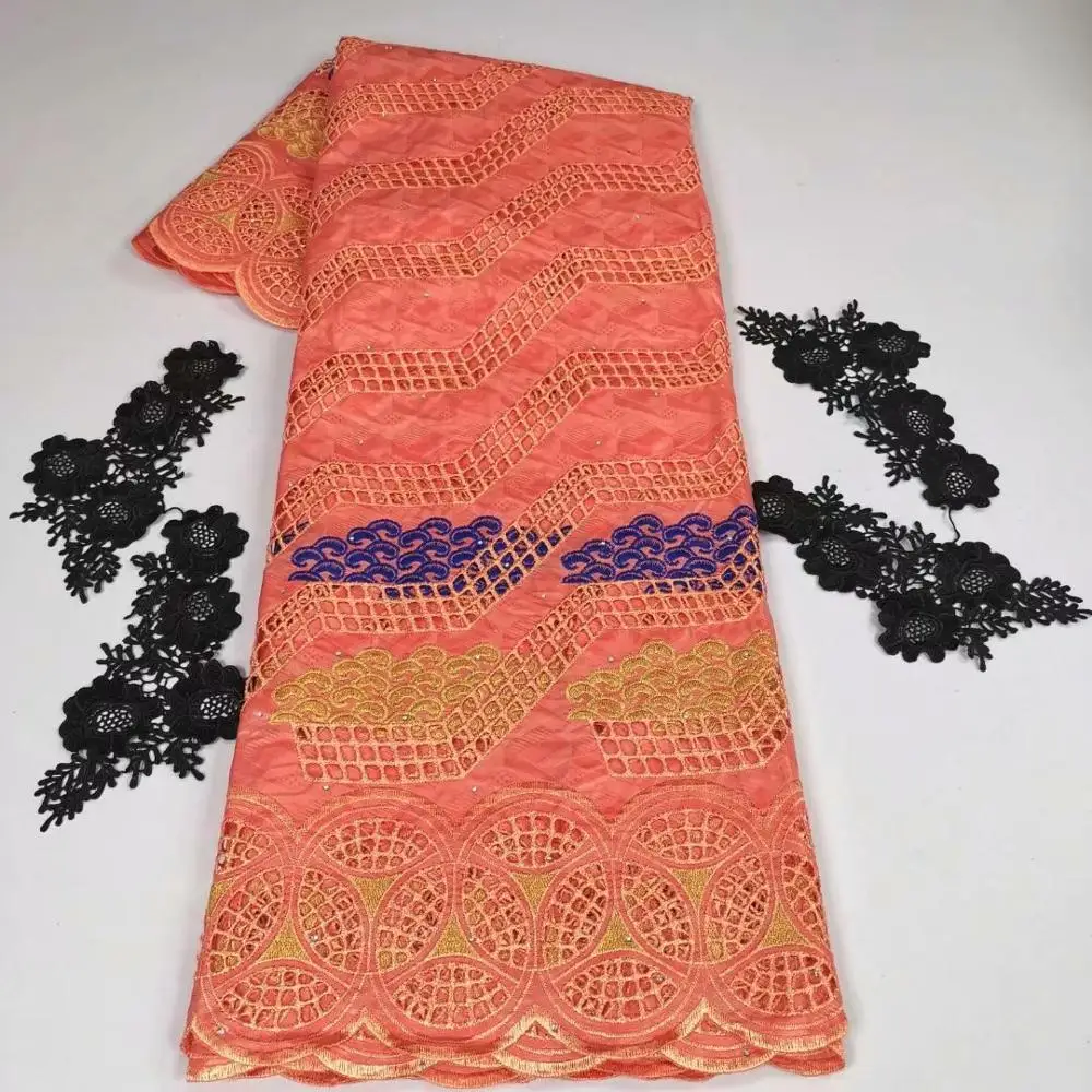 

Beautiful Two Flowers Matched Brightly Yellow Bazin Riche Lace Rhinestones 5 Yards African Fabric For Wedding Dress Sewing