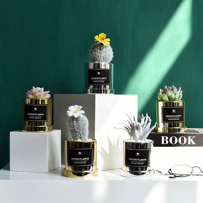 Новинка 2020 года набор искусственных зеленых растений суккулентов в горшке из