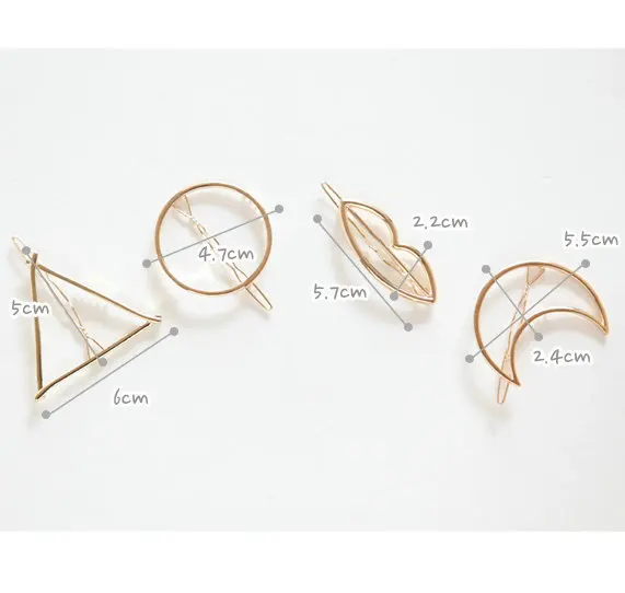 Простая заколка для волос в геометрическом стиле Корейская версия круглая