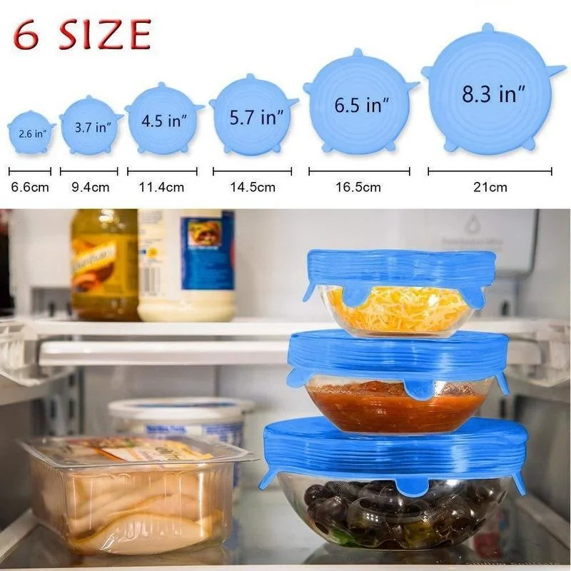 

☆ Silicone Cover Stretch Lids Reusable Airtight Food Wrap Covers Keeping Fresh Seal Bowl Stretchy Wrap Cover Kitchen Cookware