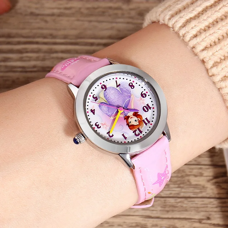 Оригинальные часы Принцессы Диснея Холодное сердце Эльза Анна София кожа