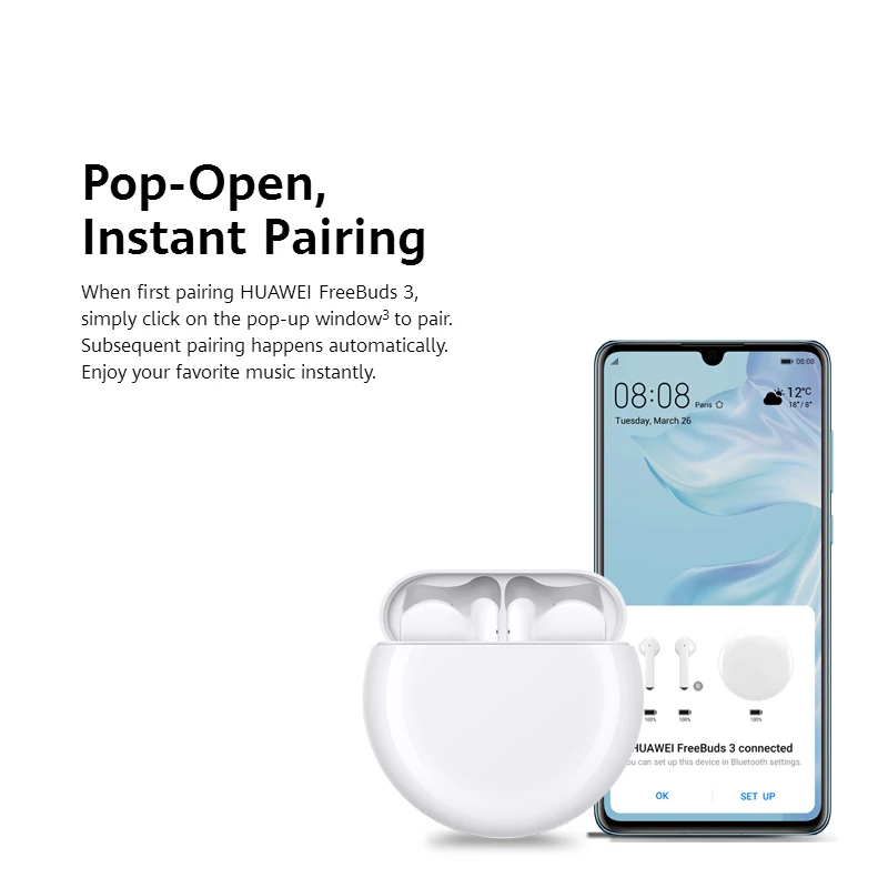 Беспроводные наушники huawei Freebuds 3 TWS, Bluetooth наушники с активным шумоподавлением, Bluetooth 5,1, управление нажатием, 20 часов работы