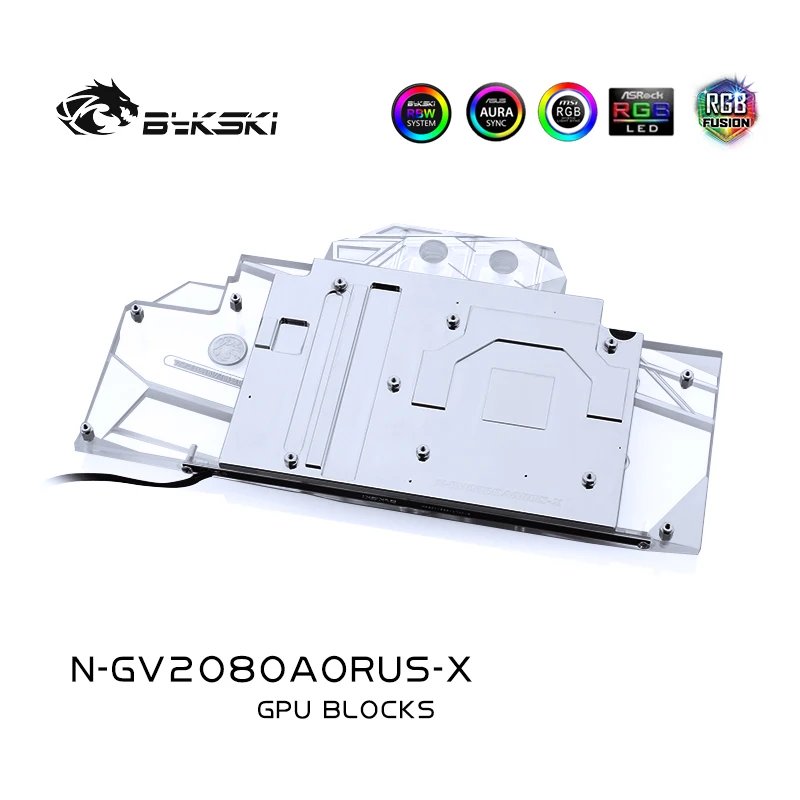 Водяной блок Bykski для GIGABYTE AORUS RTX2080 Xtreme 8G / N2080AORUS /2070 полное покрытие медная лампа/RGB
