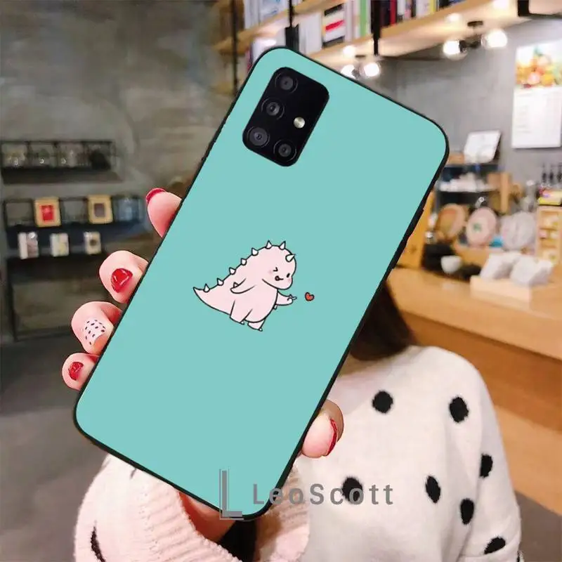 

dinosaur Cartoon Couple friends Phone Case For Samsung A40 A50 A51 A71 A20E A20S S8 S9 S10 S20 Plus note 20 ultra 4G 5G