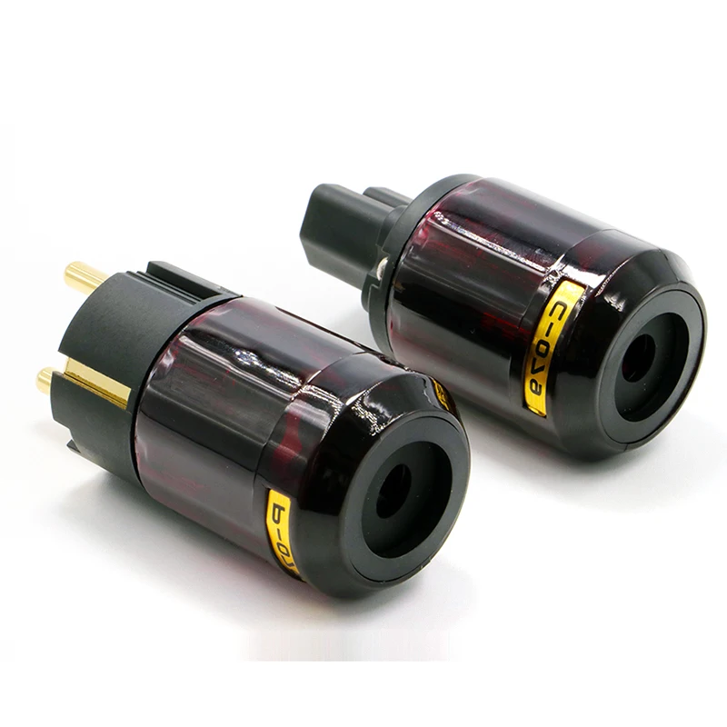 Hi End P079 C079 24k Gold Plated EU Power Plug AC power cord plugs of Audio amplifier cables IEC Connector Female-male | Электроника