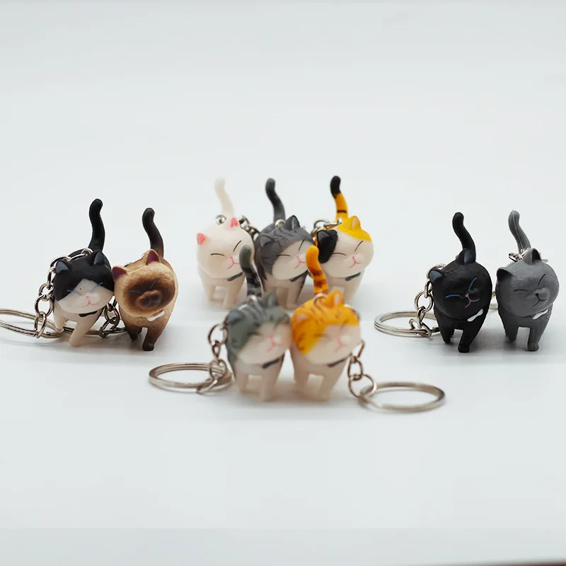 Случайный 1 шт. брелок для ключей с мультяшным котом и куклой украшение сумки