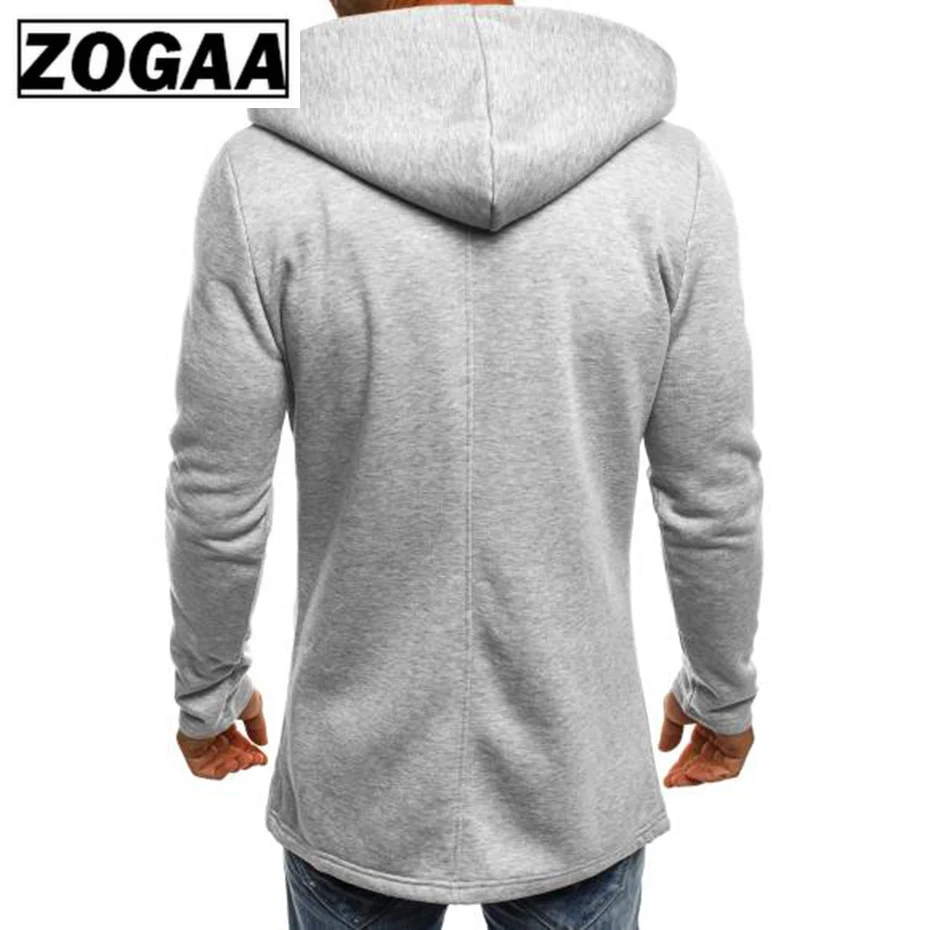 ZOGAA 2019 весна осень новая мужская длинная мантия толстовки Верхняя одежда