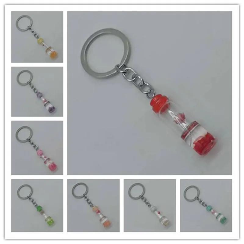 Брелок цветок с высушенной розой круглый брелок из хрустального стекла для