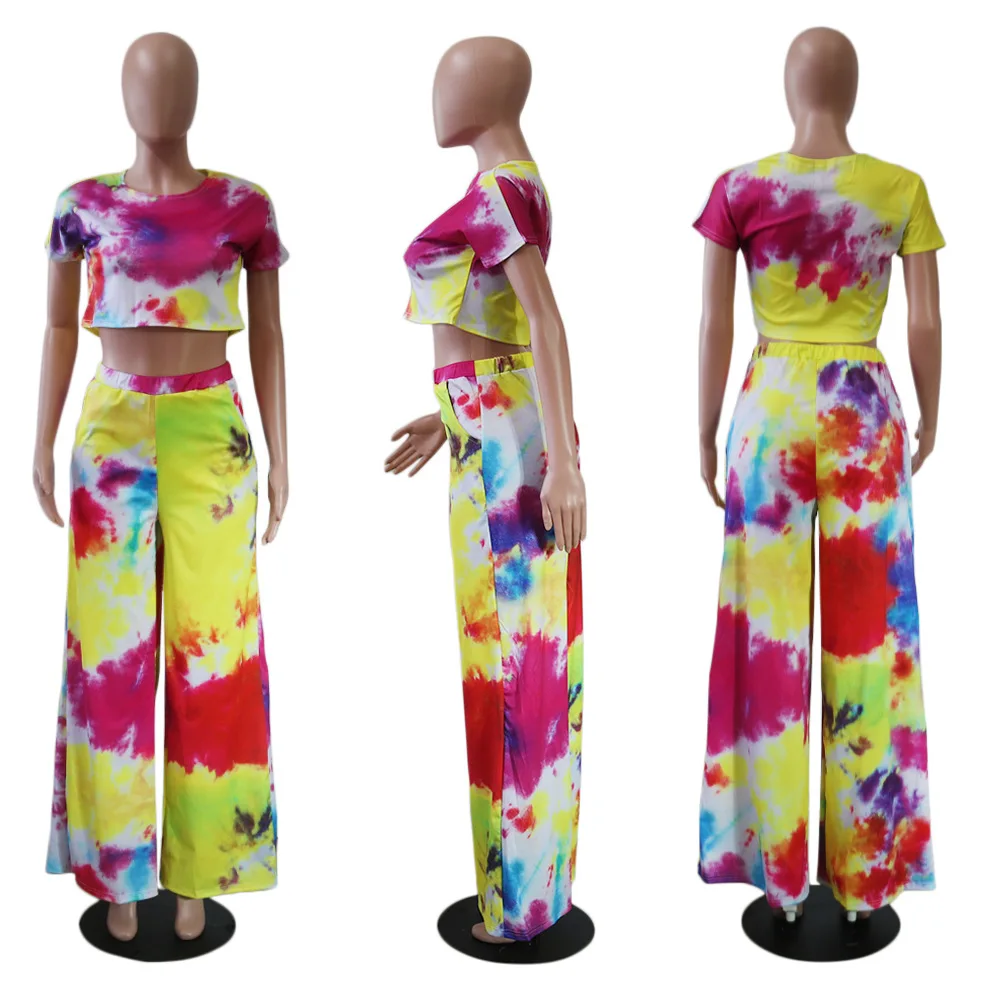 Женские летние комбинезоны наряд комплект из 2 предметов с радужным принтом и