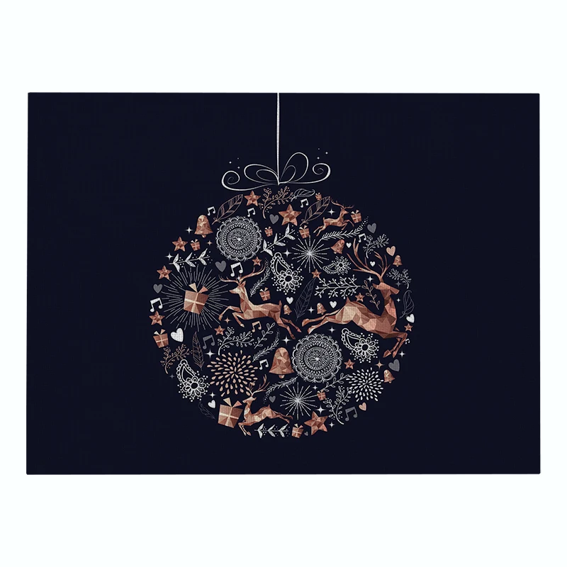 878 SEAAN Dark Christmas Decor Tableware Durable Dinner Table Placemat Tea Party Kitchen Accessories Bowl Cup Pads Drink Coasters - Цвет: 878