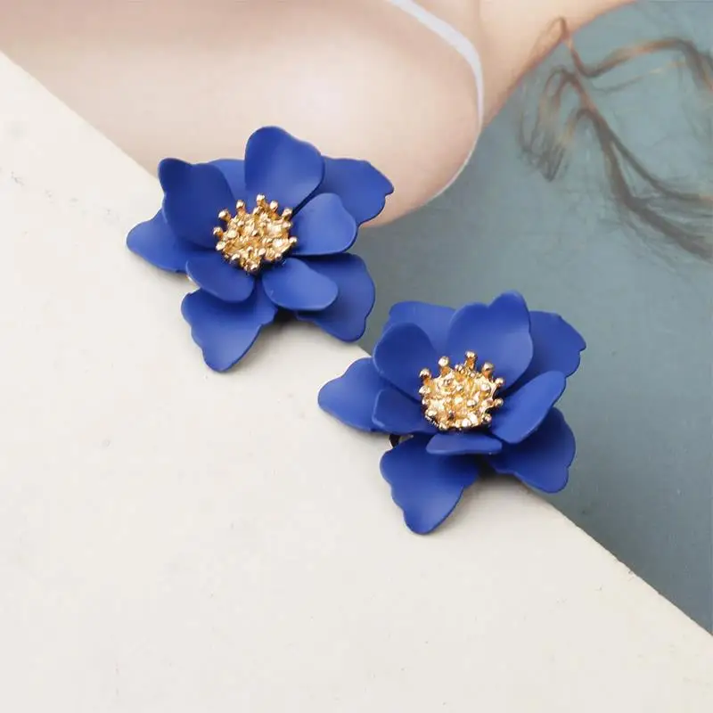 

Fashion Women Flower Drop Dangle Earrings Sweet Girls Elegant Alloy Beautiful Gift Colorful Female Trendy Jewelry