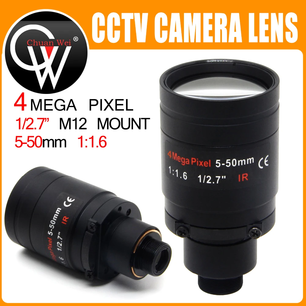 

4Megapixel Varifocal Lens 5-50mm M12 Mount CCTV Long Distance View 1/2.7 inch Manual Focus and Zoom For HD IP/AHD Camera