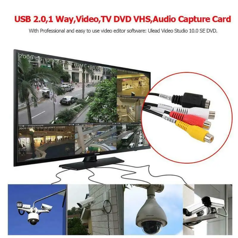 

Portable VHS to Digital Converter USB2.0 Audio Video Capture Card Adapter VHS To DVD Video Capture Converter For Win7/8/XP/Vista