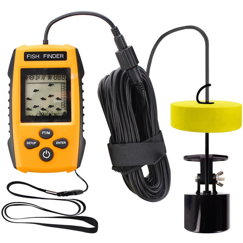 

Portable Sonar Alarm Echo Sounder 0.7-100M Wired Transducer Sensor Fish Finder Suitable for ice fishing Fishing supplies
