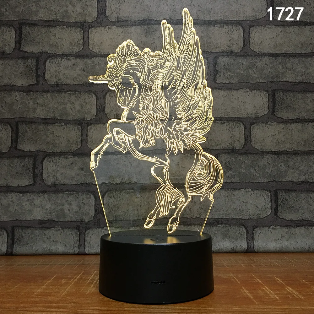 

Unicorn Horse 3D Table Desk Lamp Xmas Home Decoration 3W Remote Touch Control 3D LED Night Light Lovely Gifts For Kids Girls