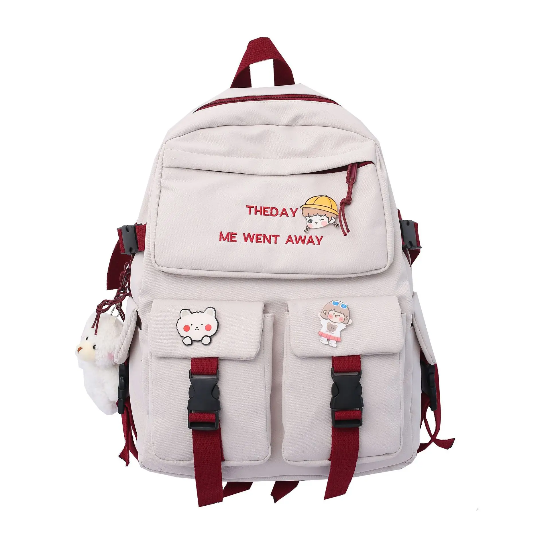 

New cute school bag women's workwear nylon cloth men's backpack campus large-capacity high school students shoulder bag