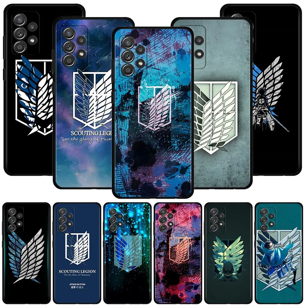 

Cover For Samsung Galaxy A51 A71 A41 A31 A11 A01 A72 A52 A42 A32 A22 A21s A02s A12 A02 Silicone Case Shell Attack On Titan Badge