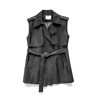 

Autumn Women Lace Business Suit Collar Vest Jacket Loose Slimming Top