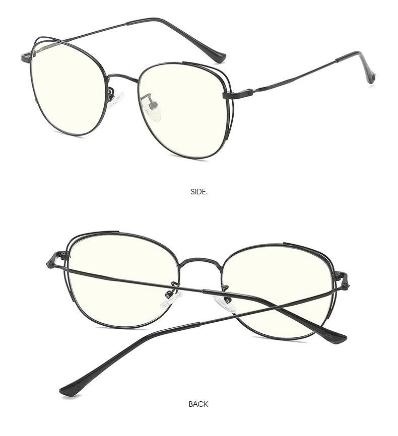 Computer Glasses Frame Eyewear Anti Blue Light Round Cat Eye Glasses Blue Light Glasses Women Anti Radiation Screen Eyeglasses