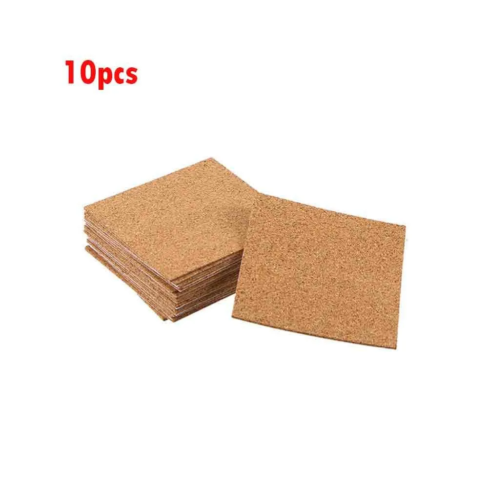

10 шт., пробковые Квадратные Коврики, 100X100X1 мм