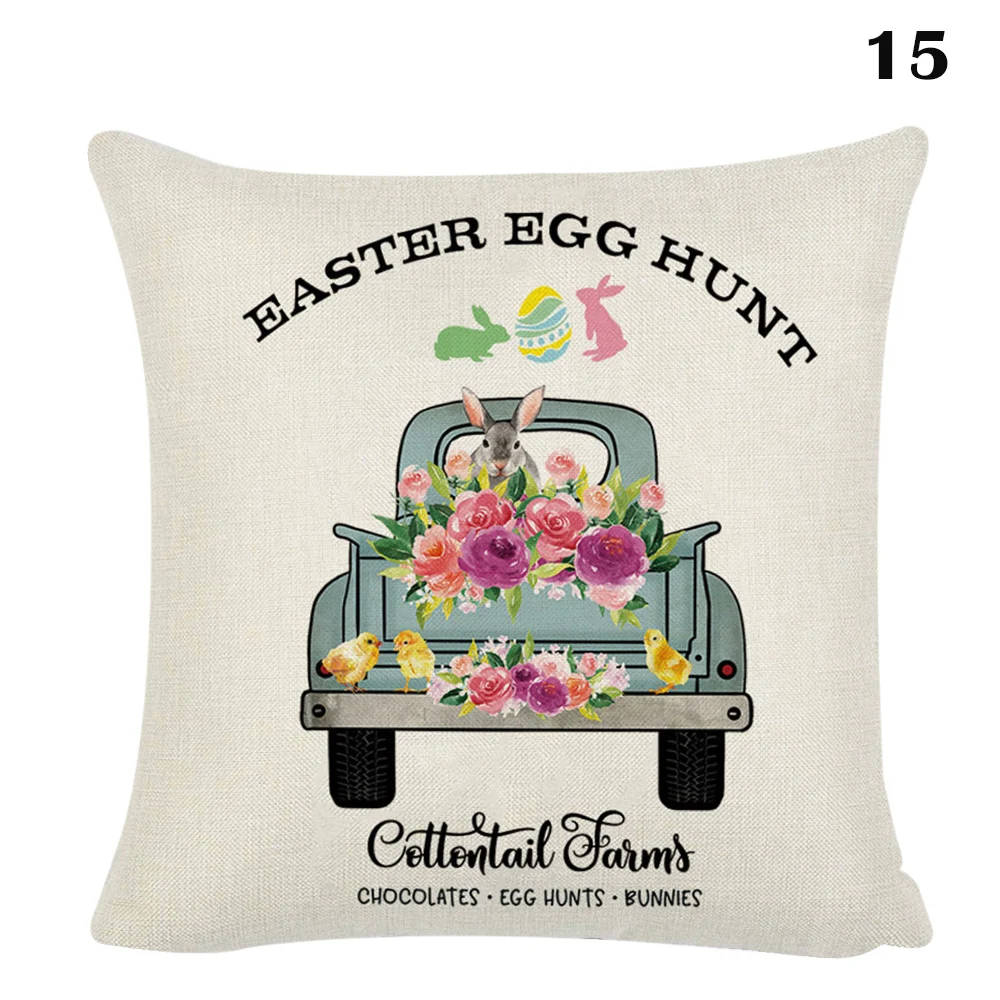 

Newly Easter Themed Pillowcase Cute Cartoon Print Cushion Cover For Sofa Accessories VA88