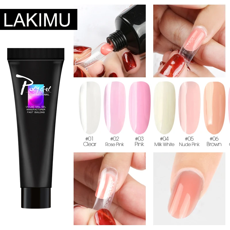 LAKIMU лак для ногтей продлить поли Гель Лаки Удлинительный УФ гель светодиодный