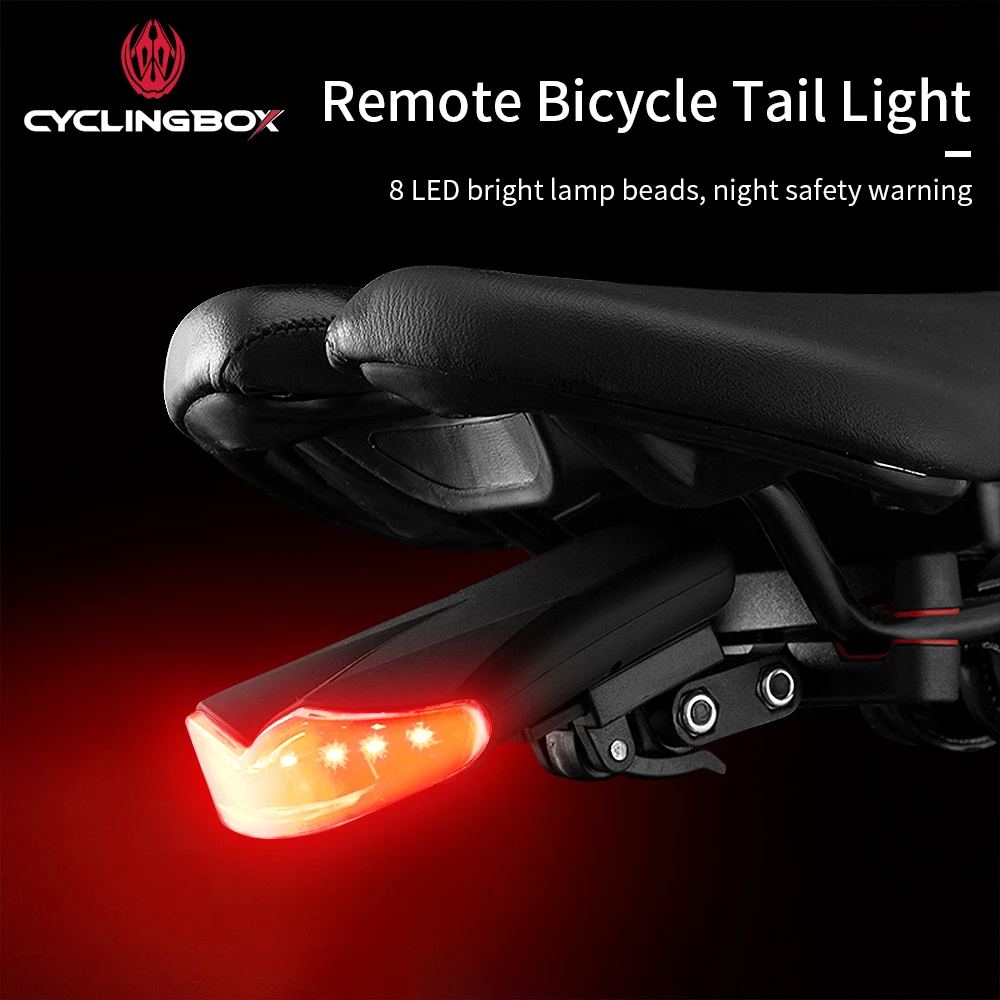 

CyclingBOX MTB Bike Tail Light USB Charging Light With Remote Bicycle Turn Signal Anti-Theft Warning Flashlight Riding Equipment