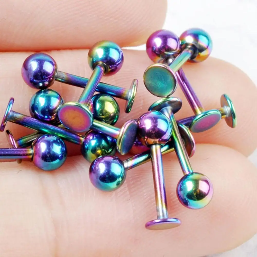

10pcs/lot Stainless Steel Lip Ear Piercing Ring Jewelry Lip Labret Set Internal Thread Ear Tragus Nail Body Jewelry