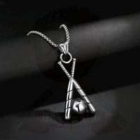 european american men baseball necklace exquisite jewelry fashion cool young students trend chain stainless steel metal pendant