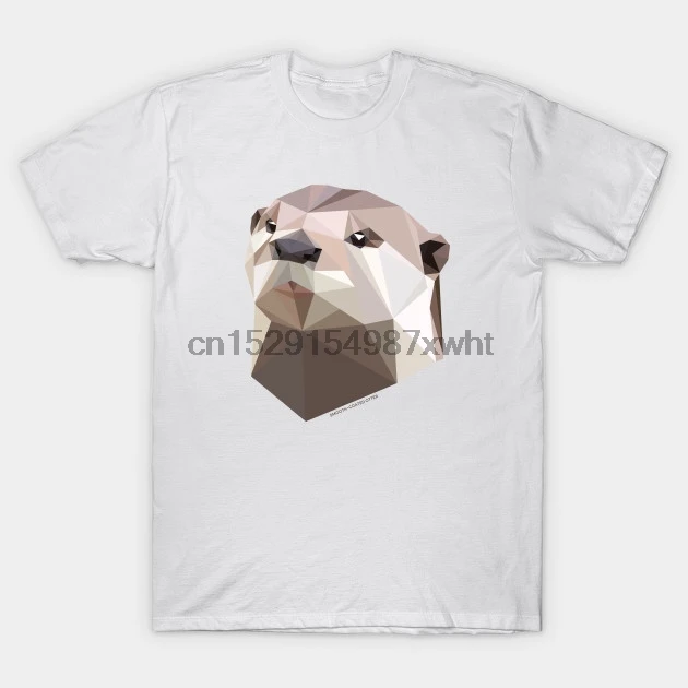 Для мужчин футболка гладкая мелованная с изображением выдры женщин